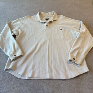 Tommy Bahama Men's 1/4 Button Pullover‎ Sweater 100% Cotton Ivory Size L